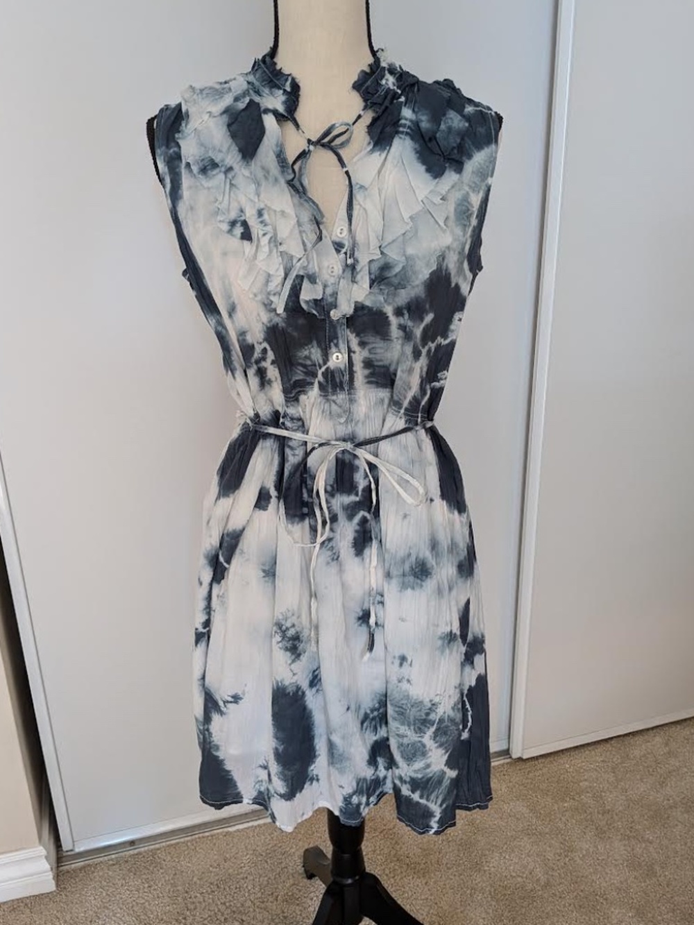 Cino Shibori Sleeveless Tie Dye Dress- Large